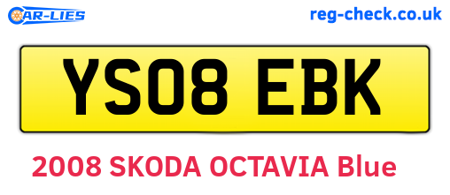 YS08EBK are the vehicle registration plates.