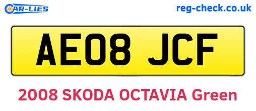 AE08JCF are the vehicle registration plates.