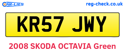 KR57JWY are the vehicle registration plates.