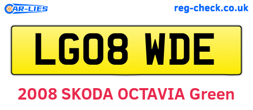 LG08WDE are the vehicle registration plates.