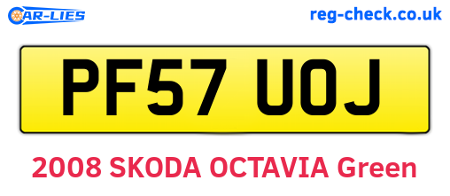 PF57UOJ are the vehicle registration plates.