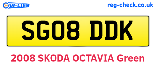 SG08DDK are the vehicle registration plates.