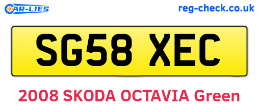 SG58XEC are the vehicle registration plates.