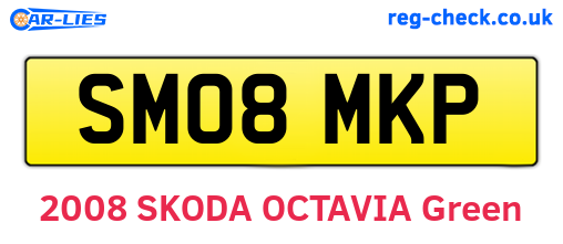 SM08MKP are the vehicle registration plates.