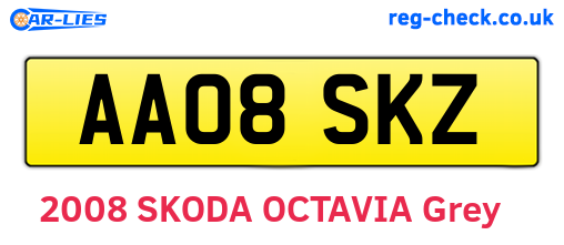 AA08SKZ are the vehicle registration plates.