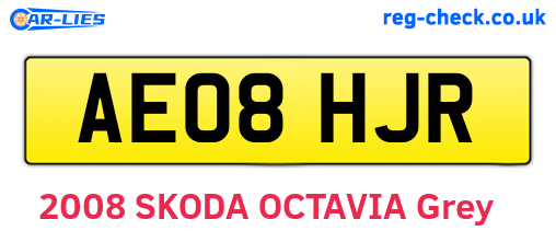 AE08HJR are the vehicle registration plates.