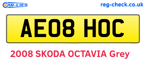 AE08HOC are the vehicle registration plates.