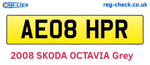AE08HPR are the vehicle registration plates.