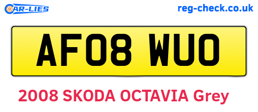 AF08WUO are the vehicle registration plates.