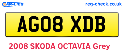 AG08XDB are the vehicle registration plates.