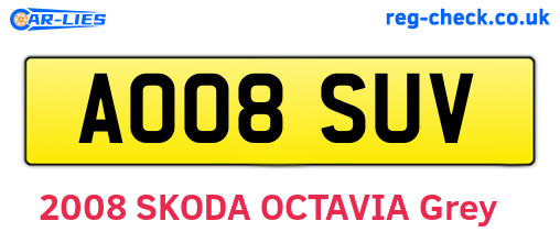 AO08SUV are the vehicle registration plates.