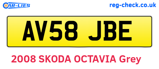 AV58JBE are the vehicle registration plates.