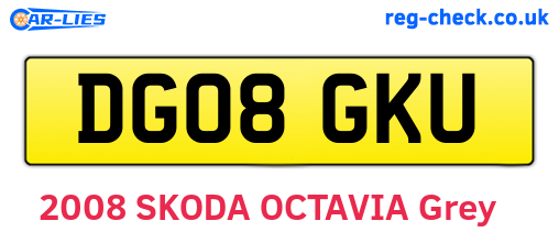 DG08GKU are the vehicle registration plates.