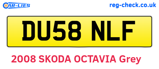 DU58NLF are the vehicle registration plates.