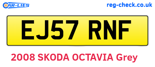 EJ57RNF are the vehicle registration plates.