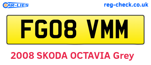 FG08VMM are the vehicle registration plates.