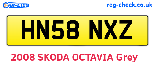 HN58NXZ are the vehicle registration plates.