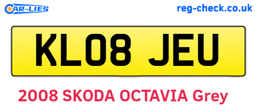 KL08JEU are the vehicle registration plates.