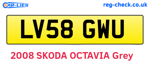 LV58GWU are the vehicle registration plates.