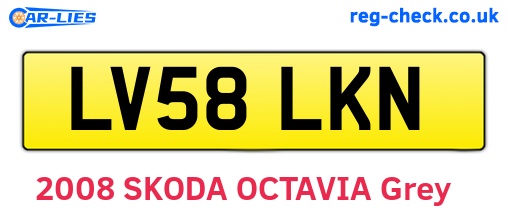 LV58LKN are the vehicle registration plates.