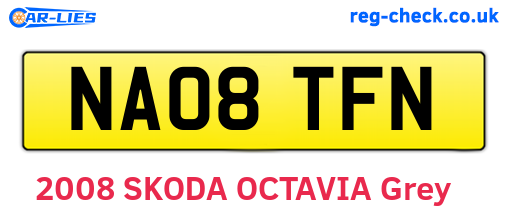 NA08TFN are the vehicle registration plates.