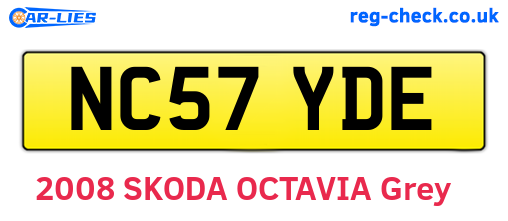 NC57YDE are the vehicle registration plates.