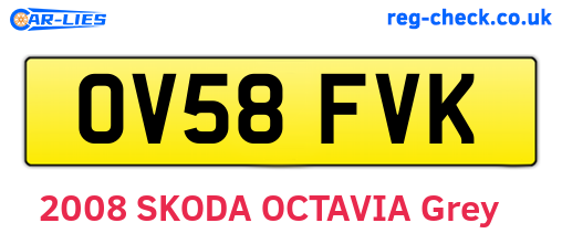 OV58FVK are the vehicle registration plates.