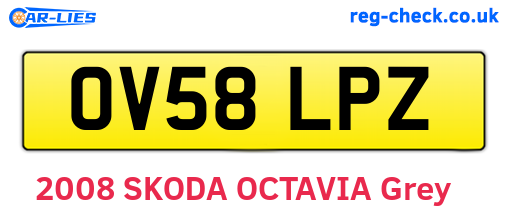 OV58LPZ are the vehicle registration plates.
