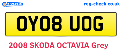 OY08UOG are the vehicle registration plates.