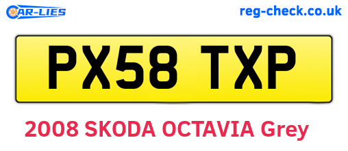 PX58TXP are the vehicle registration plates.