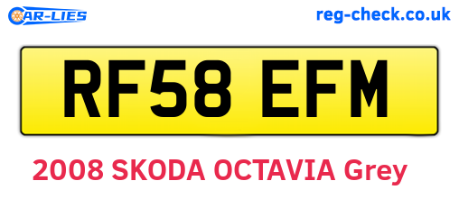 RF58EFM are the vehicle registration plates.
