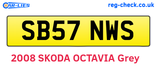 SB57NWS are the vehicle registration plates.