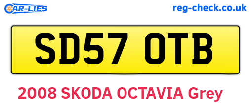 SD57OTB are the vehicle registration plates.