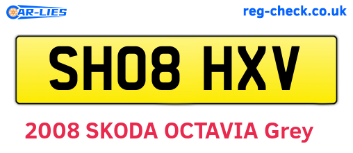 SH08HXV are the vehicle registration plates.