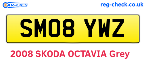 SM08YWZ are the vehicle registration plates.
