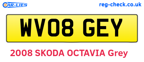 WV08GEY are the vehicle registration plates.