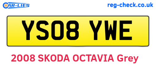 YS08YWE are the vehicle registration plates.