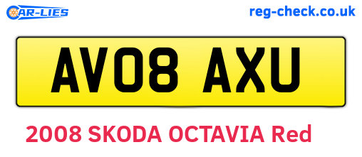 AV08AXU are the vehicle registration plates.