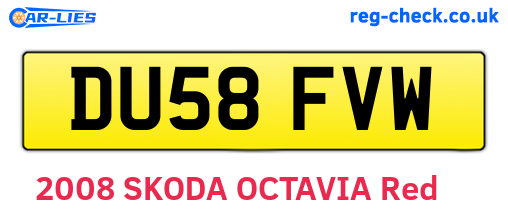 DU58FVW are the vehicle registration plates.