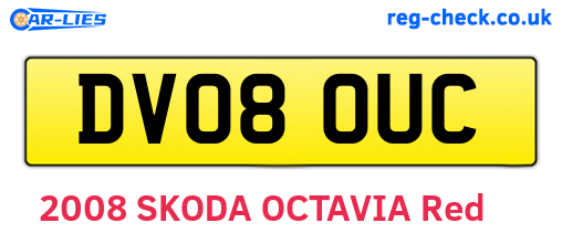 DV08OUC are the vehicle registration plates.
