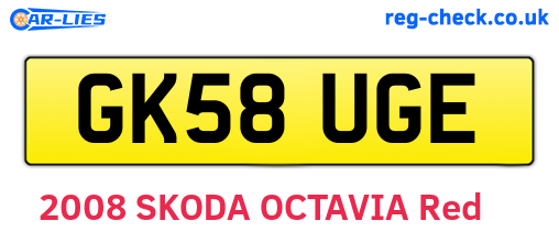 GK58UGE are the vehicle registration plates.