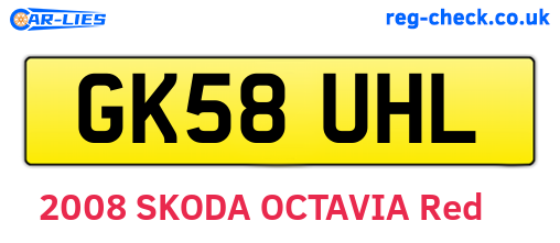 GK58UHL are the vehicle registration plates.