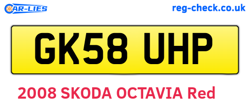 GK58UHP are the vehicle registration plates.