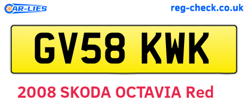 GV58KWK are the vehicle registration plates.