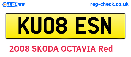 KU08ESN are the vehicle registration plates.