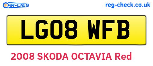 LG08WFB are the vehicle registration plates.