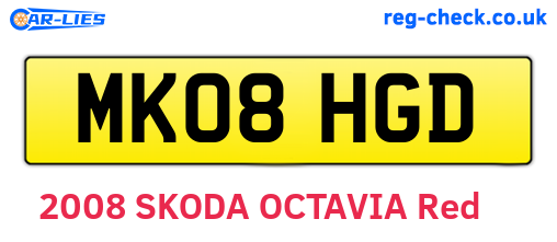 MK08HGD are the vehicle registration plates.