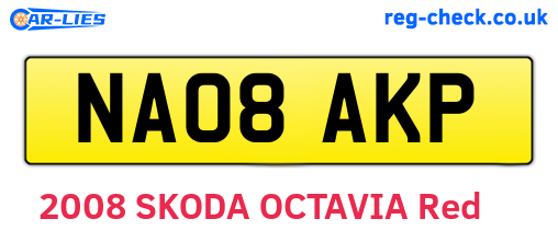 NA08AKP are the vehicle registration plates.