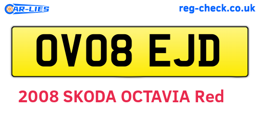 OV08EJD are the vehicle registration plates.