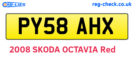 PY58AHX are the vehicle registration plates.